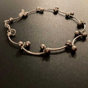 Sterling silver beaded bracelet, vintage, unisex